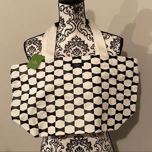 Kate spade bow tie cotton canvas tote shoulder bag